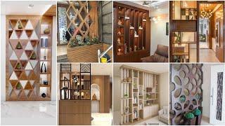 Top 50 Living Room Wooden Wall Partition designs/ Wooden Room Divider.