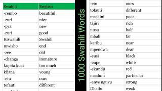 1000 Swahili Words (844 - 906)