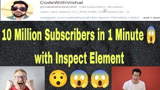 10 Million Subscribers in 1 Minute with Inspect Element  | #viral #trending #coding