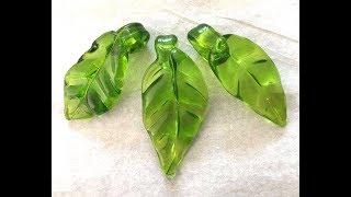 How to make an off mandrel glass leaf pendant by Marcy Lamberson