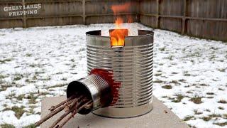 DIY Rocket Stove - How to Make Soup Can Rocket Stove for Cooking