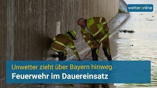 Unwetter zieht über Südbayern hinweg