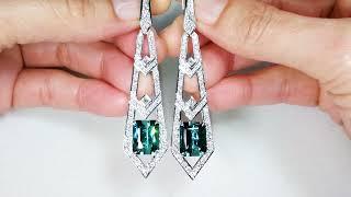 Afghan Indicolite Earrings 10.57 carats by Kat Florence