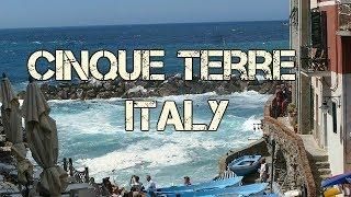 Cinque terre - Italy, Riomaggiore & Manarola- rough waves on the beach