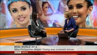 Miss World 2013 Megan Young Interview with BBC News 10/4/13