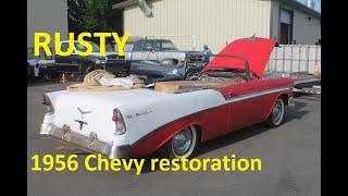 Part 1: 1956 Chevy convertible restoration. Very rusty build by MetalWorks Classic Auto Restoration