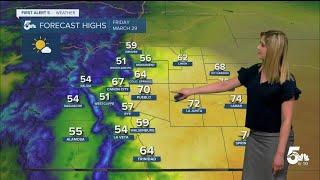 60s return to the forecast on Thursday in southern Colorado