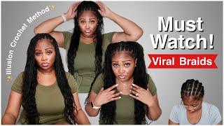 3 Hour NEW Mermaid Boho Braids  Crochet Braids Protective Style | Illusion Part Method Ft. Ywigs