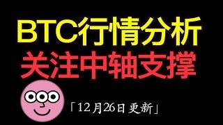 12.26 比特币行情分析：btc不会这么快下去，上周是调整的第一周，这周反弹应该在97300上方可以撑住，未来一段时间btc应该还是在箱体震荡，上方压力104000，下方支撑91000。