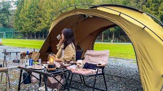 Solo Camping with Grilled Gizzard Shad and Hot Malatang: 3 Bottles of Soju | Camping with dog