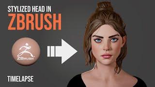 Zbrush Head Sculpt- Stylized Girl Timelapse