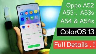  Oppo A52 , A53 , A54 ColorOS 13 Update Date  - Oppo Android 13 Update - ColorOS 13 Update Date