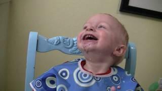 Baby Micah Laughing Hysterically in His High Chair