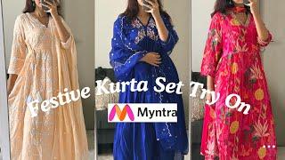 Myntra Festive Kurta Set Try on Haul | Diwali/Wedding season outfits | Myntra Finds