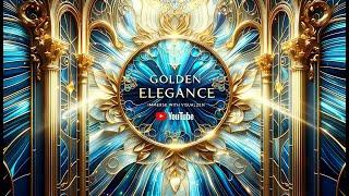 Golden Elegance: 8-Hour Evolving Gold-Plated Blue Stained Glass Patterns for Zen & Art Lovers