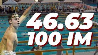 Leon Marchand's 46.63 100 IM (second fastest in history)