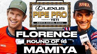 John John Florence vs Barron Mamiya | Lexus Pipe Pro presented by YETI 2025 - Round of 16