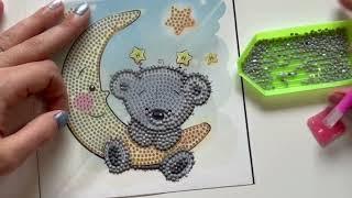  DIY Gem by Numbers | Diamond Painting Kits for Kids - Teddy on the Moon 