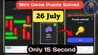 26 July Hamster Kombat Mini Puzzle Solved | Hamster Mini Game Key Claim | Mini Game Hamster 26 July