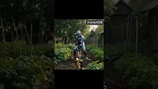 Robocop копает картошку#robocop#деревня#картошка#pixvers#gemini#ии#ai