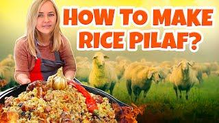 Yana Cooking - how to make rice pilaf in a cast iron cauldron on fire. Recipe from Ukraine.