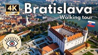 Bratislava, Slovakia [4K] HDR  “Walking Tour” Walk with subtitles!