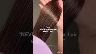 Are you team brush it Dry or Team brush it wet?  #hair #haircare #shorts #longhair