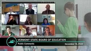 Vermont State Board of Education: November 15, 2023 [VSBE]