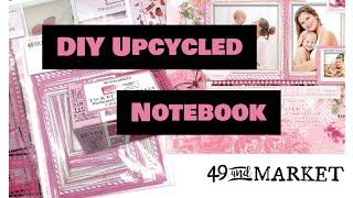 Repurpose Your Note Books Using Patterned Paper & Ephemera. Quick & Easy With Beautiful Results!