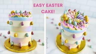 EASY EASTER CAKE! I Buttercream Stripes I Chyna B Sweets