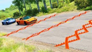 Police Spike Strip Deployments | BeamNG Drive | BimTestCrash