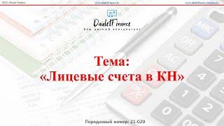 21020 - лицевые счета КН