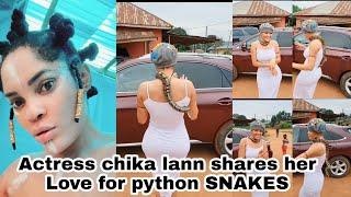 Actress & filmmaker Chika lann shares her Love for python SNAKE #nollywood #chikalann #celebritygist