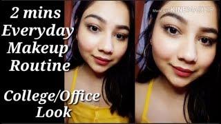 2 mins Everyday Makeup Routine| College or Office Look| The Priyanka Bisht