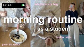 morning routine as a first year uni student | grwm, what's in my bag & life update 