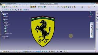 ferrari car logo in CATIA V5 | Sketch tracer |#carlogo #catia