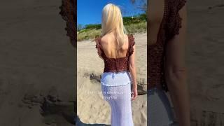 Кроп-топ и юбка вязаная крючком Irinasha #crochetdress #crochet #dress #fashion #вязание