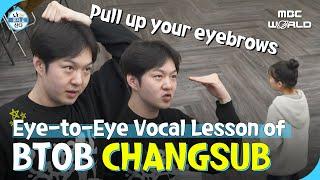 [C.C.] BTOB's lead vocalist CHANGSUB teaching how to sing well #BTOB #CHANGSUB