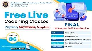 Final Paper 1: FR | Topic: Ind AS 21: The Effects of Changes in Foreign...| Session 1 | 09 May, 2023
