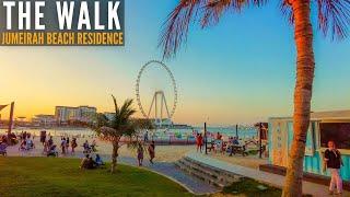 THE WALK at Jumeirah Beach Residence Sunset Walk | 4K | Dubai Tourist Attraction