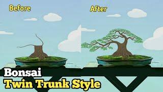 Program to make double stem Bonsai | Twin Trunk | Bonsai simulations