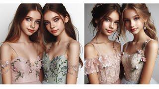 Teen girls party dress AI lookbook. Beautiful and elegant teens and young ladies photos