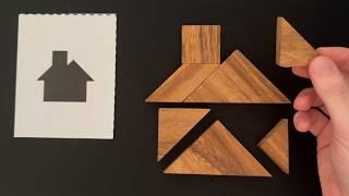 ASMR | Tangram Wooden Puzzle Solving