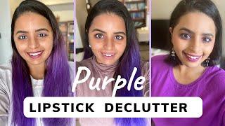 Decluttering 15 Purple/Berry lipsticks! Luxury, high-end and affordable!