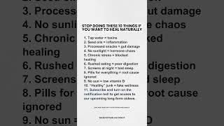 Most people overlook daily habits that silently damage health, true healing starts with removal.