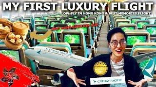 MY FIRST LIXURY FLIGHT ON Cathay Pacific with LOW-FLY ABOVE IN HONG KONG! Still 5-STARS in 2025?