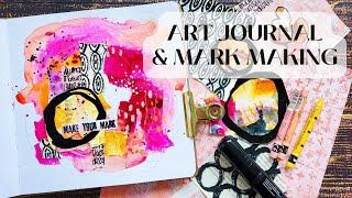 Abstract Art Journal Tutorial with Inks, Mark Making and Collage Fodder - Quick and Fun!