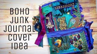 peacock boho junk journal cover | process video | Boho needs