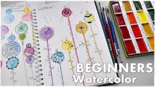 Easy Watercolor Flowers Tutorial for Beginners #3  Maremi's Small Art 