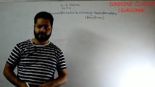 CLASS XII | CH 3 MATRICES | INVERSE BY ELEMENTARY ROW TRANSFORMATION | SUNSHINE CLASSES |ANEESH SIR|
